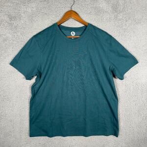 American Giant Mens T-Shirt Large Green Cotton Polyester Short Sleeve
